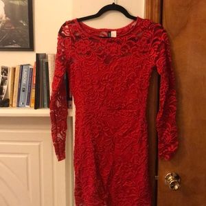 Red lace dress